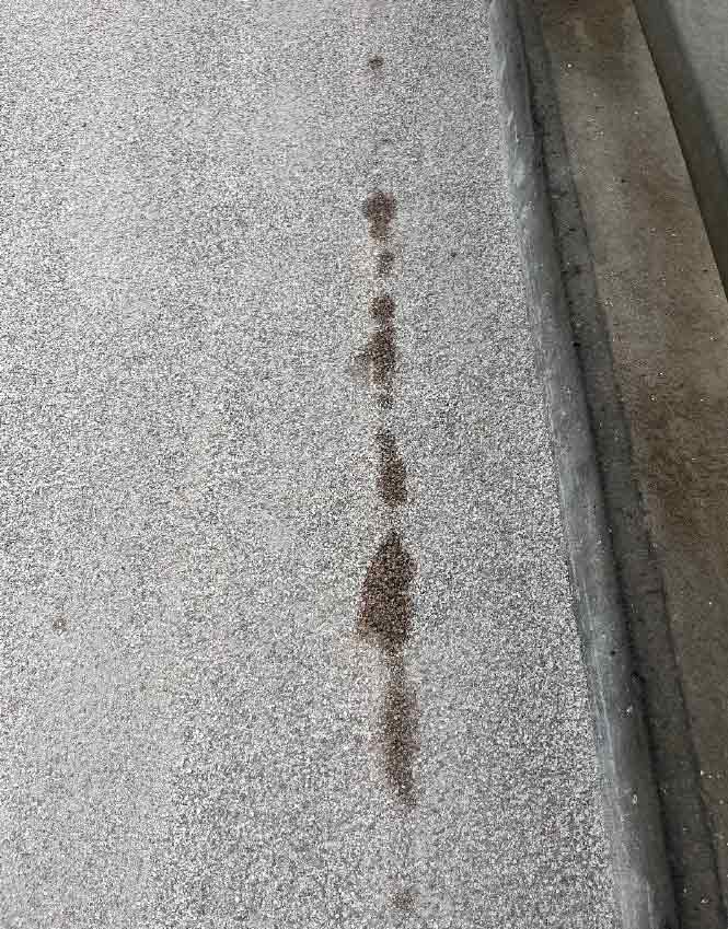 Photo qui représente une tache d'huile sur le pont