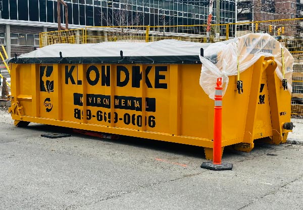 Sealed dumpster for rent, 20 yards for contaminated materials